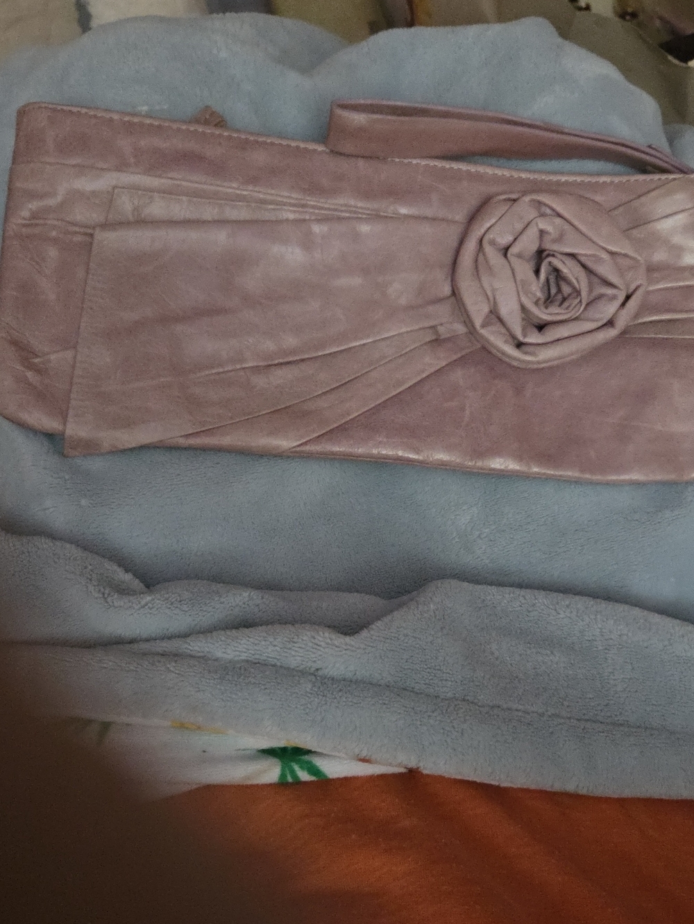 bebe Pink Wristlet with Lime Interior